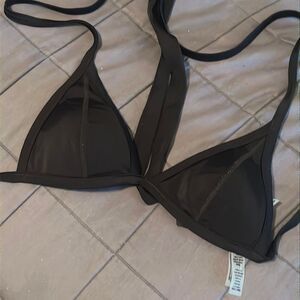 Pink Victoria’s Secret Black Triangle bikini top